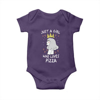 Just A Girl Who Loves Pizza Baby Onesie Cute Queen Pizza Crown - Wonder Print Shop