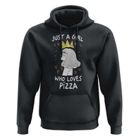 Just A Girl Who Loves Pizza Hoodie Cute Queen Pizza Crown - Wonder Print Shop