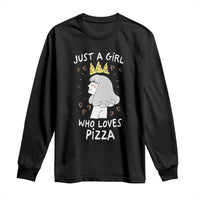 Just A Girl Who Loves Pizza Long Sleeve Shirt Cute Queen Pizza Crown - Wonder Print Shop