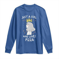 Just A Girl Who Loves Pizza Long Sleeve Shirt Cute Queen Pizza Crown - Wonder Print Shop