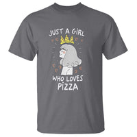 Just A Girl Who Loves Pizza T Shirt Cute Queen Pizza Crown - Wonder Print Shop