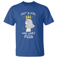 Just A Girl Who Loves Pizza T Shirt Cute Queen Pizza Crown - Wonder Print Shop