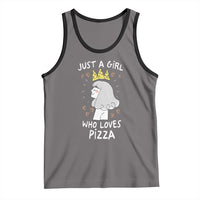 Just A Girl Who Loves Pizza Tank Top Cute Queen Pizza Crown - Wonder Print Shop