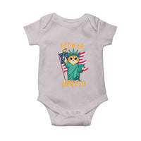 Cat Statue Of Liberty Baby Onesie Patriotic American Flag - Wonder Print Shop