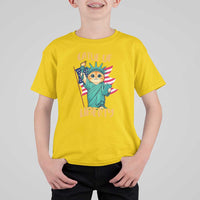 Cat Statue Of Liberty T Shirt For Kid Patriotic American Flag - Wonder Print Shop
