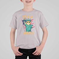 Cat Statue Of Liberty T Shirt For Kid Patriotic American Flag - Wonder Print Shop