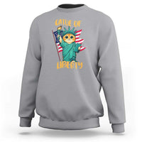 Cat Statue Of Liberty Sweatshirt Patriotic American Flag - Wonder Print Shop