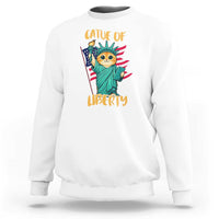 Cat Statue Of Liberty Sweatshirt Patriotic American Flag - Wonder Print Shop