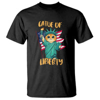 Cat Statue Of Liberty T Shirt Patriotic American Flag - Wonder Print Shop