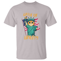 Cat Statue Of Liberty T Shirt Patriotic American Flag - Wonder Print Shop