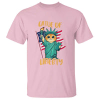 Cat Statue Of Liberty T Shirt Patriotic American Flag - Wonder Print Shop