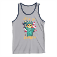 Cat Statue Of Liberty Tank Top Patriotic American Flag - Wonder Print Shop
