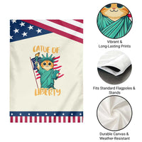 Cat Statue Of Liberty Garden Flag Patriotic American Flag