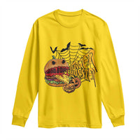 Halloween Burger Monster Long Sleeve Shirt Scary Foodies - Wonder Print Shop