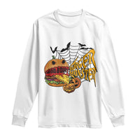 Halloween Burger Monster Long Sleeve Shirt Scary Foodies - Wonder Print Shop