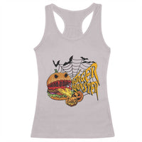Halloween Burger Monster Racerback Tank Top Scary Foodies - Wonder Print Shop