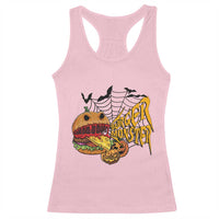 Halloween Burger Monster Racerback Tank Top Scary Foodies - Wonder Print Shop