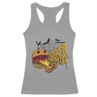 Halloween Burger Monster Racerback Tank Top Scary Foodies - Wonder Print Shop