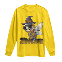 Halloween Zombie Bee Long Sleeve Shirt Zombee Funny Dabbing - Wonder Print Shop