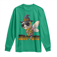 Halloween Zombie Bee Long Sleeve Shirt Zombee Funny Dabbing - Wonder Print Shop