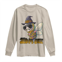 Halloween Zombie Bee Long Sleeve Shirt Zombee Funny Dabbing - Wonder Print Shop