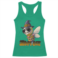 Halloween Zombie Bee Racerback Tank Top Zombee Funny Dabbing - Wonder Print Shop