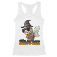 Halloween Zombie Bee Racerback Tank Top Zombee Funny Dabbing - Wonder Print Shop