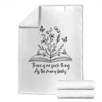 Floral Bookworm Reader Throw Blanket There Is No Such Thing As Too Many Books