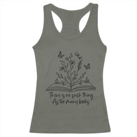 Floral Bookworm Reader Racerback Tank Top There Is No Such Thing As Too Many Books