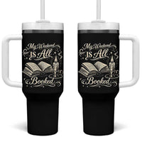 My Weekend Is All Booked Book Lover Tumbler With Handle Reading Enthusiast Quote