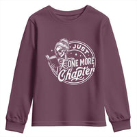 Just One More Chapter Skeleton Woman Youth Sweatshirt Book Lover Gift