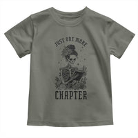 Funny Skeleton Book Lover Toddler T Shirt Just One More Chapter