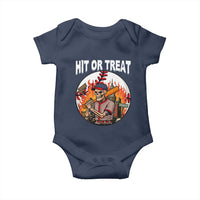 Funny Halloween Baseball Baby Onesie Hit Or Treat Skeleton Player - Wonder Print Shop