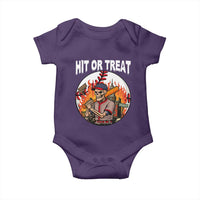 Funny Halloween Baseball Baby Onesie Hit Or Treat Skeleton Player - Wonder Print Shop