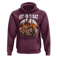 Funny Halloween Baseball Hoodie Hit Or Treat Skeleton Player - Wonder Print Shop