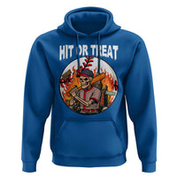 Funny Halloween Baseball Hoodie Hit Or Treat Skeleton Player - Wonder Print Shop