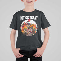 Funny Halloween Baseball T Shirt For Kid Hit Or Treat Skeleton Player - Wonder Print Shop