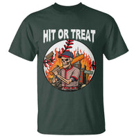 Funny Halloween Baseball T Shirt Hit Or Treat Skeleton Player - Wonder Print Shop
