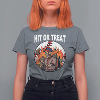Funny Halloween Baseball T Shirt For Women Hit Or Treat Skeleton Player - Wonder Print Shop