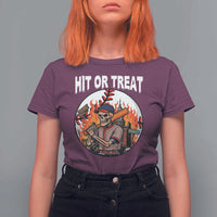 Funny Halloween Baseball T Shirt For Women Hit Or Treat Skeleton Player - Wonder Print Shop