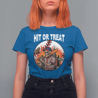 Funny Halloween Baseball T Shirt For Women Hit Or Treat Skeleton Player - Wonder Print Shop