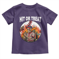 Funny Halloween Baseball Toddler T Shirt Hit Or Treat Skeleton Player - Wonder Print Shop