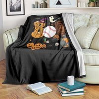 Halloween Baseball Throw Blanket Funny Boo Player Gift For Catcher - Wonder Print Shop