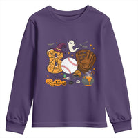 Halloween Baseball Youth Sweatshirt Funny Boo Player Gift For Catcher - Wonder Print Shop