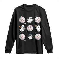 Halloween Baseball Long Sleeve Shirt Cute Ghost Playing Ball Gift - Wonder Print Shop