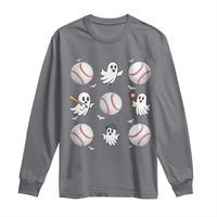 Halloween Baseball Long Sleeve Shirt Cute Ghost Playing Ball Gift - Wonder Print Shop