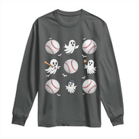 Halloween Baseball Long Sleeve Shirt Cute Ghost Playing Ball Gift - Wonder Print Shop