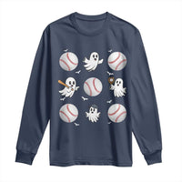 Halloween Baseball Long Sleeve Shirt Cute Ghost Playing Ball Gift - Wonder Print Shop