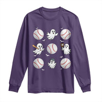 Halloween Baseball Long Sleeve Shirt Cute Ghost Playing Ball Gift - Wonder Print Shop