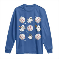Halloween Baseball Long Sleeve Shirt Cute Ghost Playing Ball Gift - Wonder Print Shop